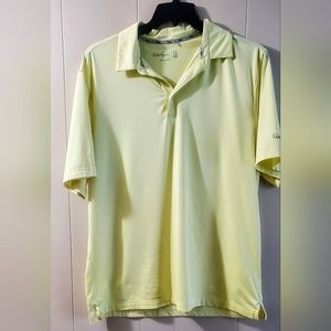 WALTER HAGEN‎ large 11 majors yellow performance polo shirt